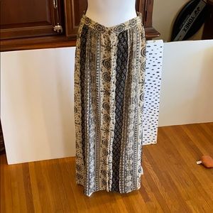 Vintage style maxi skirt brass buttons Large
